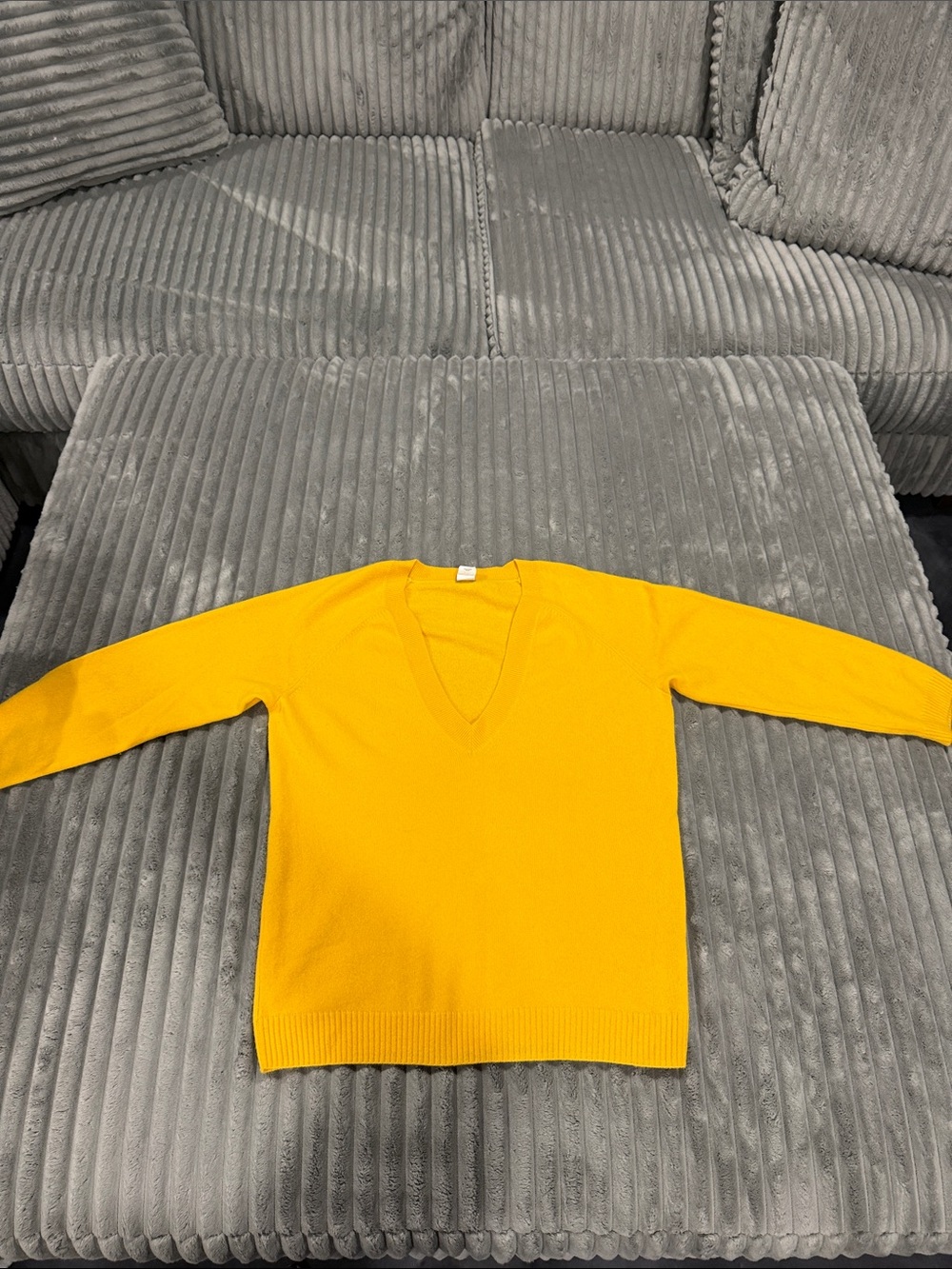 J. Crew Women's 100% Cashmere V-Neck Sweater in Deep Yellow